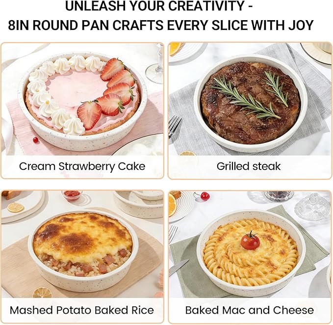 SJ 6 Inch Silicone Round Cake Pan with Metal Reinforced Frame Set of 2, Nonstick Silicone Cake Mold for Baking Suitable for Making Layers, Cheese & Chocolate Cakes