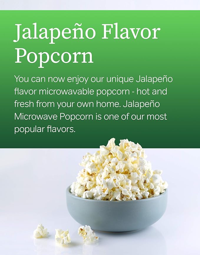 Preferred Popcorn Jalapeno Microwave Popcorn, 36 Pack, Non-GMO 100% Whole Grain Gluten Free
