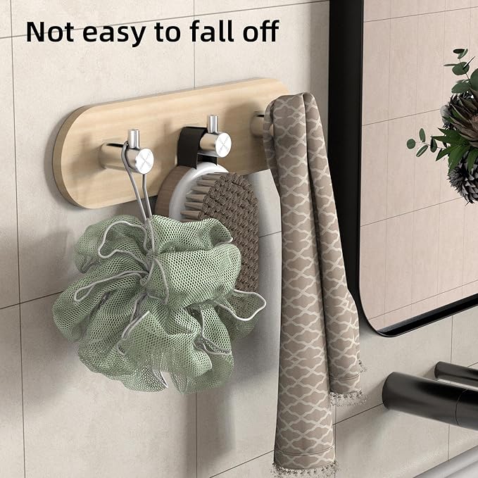 Kayqi 304 Stainless Steel Modern Large Hooks, Suitable for Various scenarios Such as bathrooms, Kitchens, bedrooms, Offices, etc. (Set of 2) (Silver)