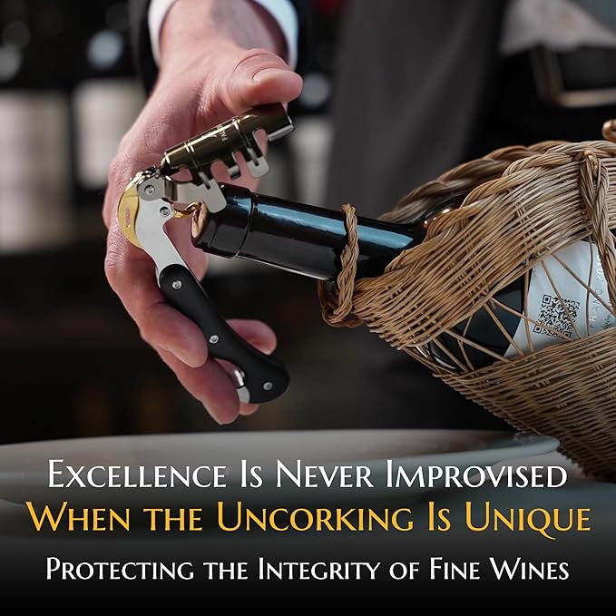 Corkscrew for Professionals FALCORK® 354 – Control – 3-Step Lever, 6-Turn Helix and Generous Wooden Handle for Maximum Smoothness and Controlled Technique on Fine Wine Corks