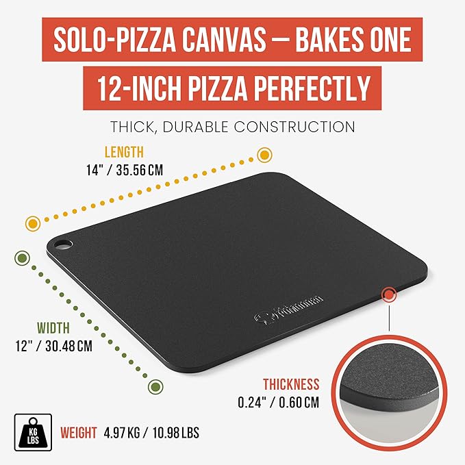 Chef Pomodoro Pizza Steel for Oven 14 Inch 1/4 Inch Thick, Baking Steel for Oven, Grill, Sourdough Bread, Baking Stone for Oven With Lifting Holes 14" X 12" (35.6 x 30.5 cm)