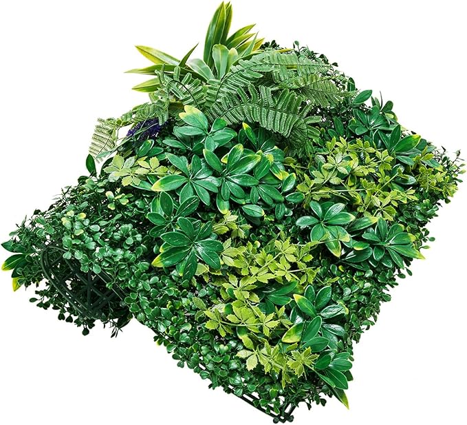 VEVOR Artificial Grass Wall Panels, 8 PCS 20 x 20 inch, 3D Combination Greenery Boxwood Panel for Indoor Outdoor Green Decor & Ivy Fence Covering, Privacy Backdrop Wall Hedge Screen for Garden
