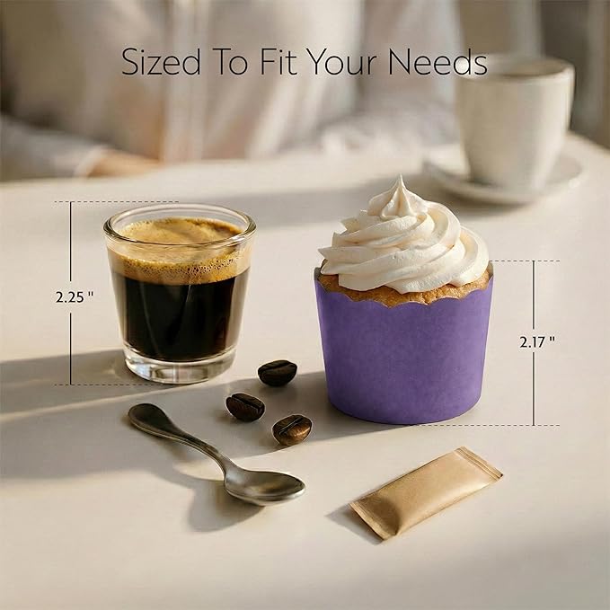 Restaurantware Baking Cups 200 Pack of 6 oz Paper Cupcake Liners Greaseproof Scalloped Oven-Safe Elegant Dessert Muffin Cups Disposable for Parties