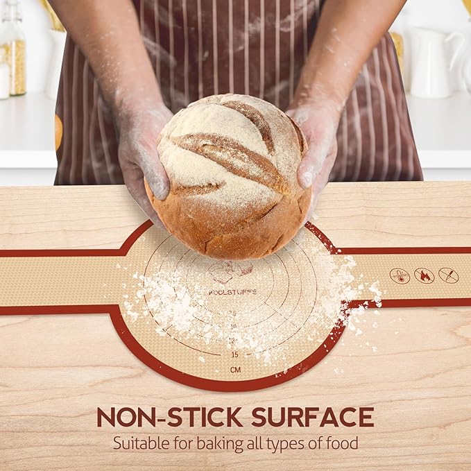 Koolstuffs Silicone Sourdough Bread Sling Mat for Dutch Oven, 2 Pack Non-Stick & Easy Clean Reusable sourdough mat, Easy and Stable to Transfer Sourdough Bread, Round