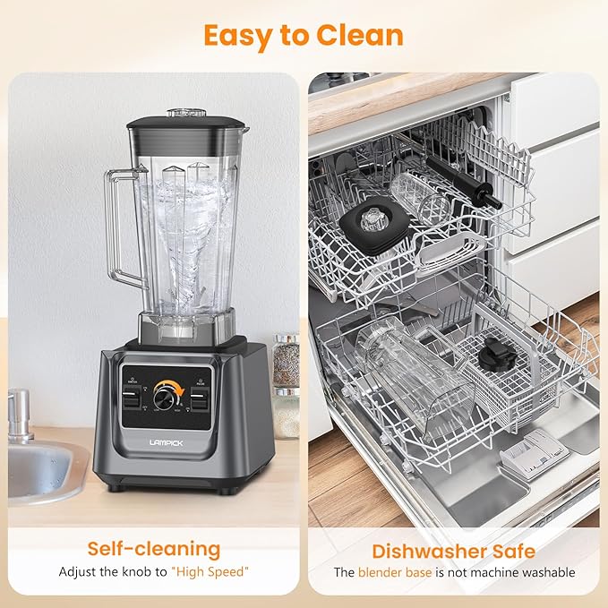 Blenders for Kitchen, 2000W Blender for Smoothies 35000 RPM Professional Grade High-Speed Smoothie Blender with 68 oz Pitcher & 27 oz To-Go Cup for Shakes, Ice Crushing, and Frozen Fruit