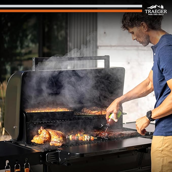 Traeger Grills Woodridge Pro Electric Wood Pellet Grill and Smoker, 970 Sq. In., Outdoor Pellet Smoker Grill with Digital Sensor and Side Shelf, Wi-FIRE Technology, Super Smoke Mode, TFB97JLH