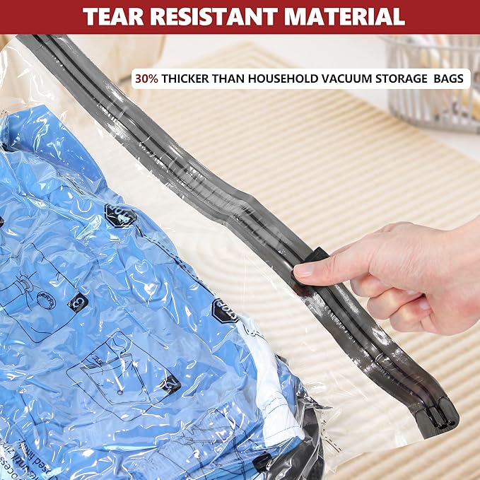 SUOCO Travel Vacuum Bags for Luggage with Portable Electric Pump, 15 Combo (5L/5M/5S) Packing Seal Bags for Clothing Suitcase Backpack, Space Saver Compression Clothes Storage Bags
