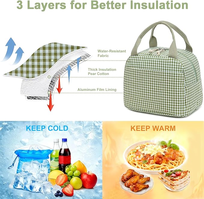 Bluboon Lunch Box for Women Cute Lunch Bag Reusable Insulated Lunch Bags Large Capacity Lunchbox Cooler for Work Picnic or Travel