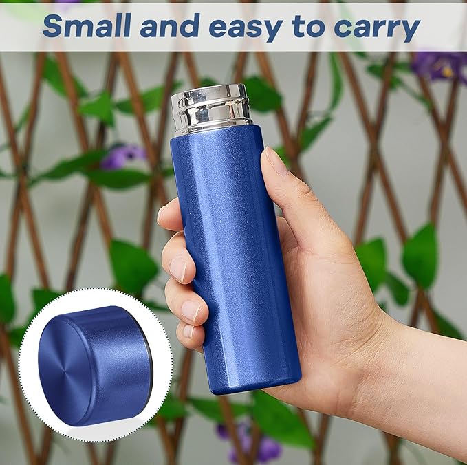 Irenare 5oz Mini Water Bottle Mini Insulated Stainless Steel Bottle Purse Water Bottle Cute Leak Proof Flask Keeps Drink Cold and Hot for Purse Women(Dark Blue,1 Piece)