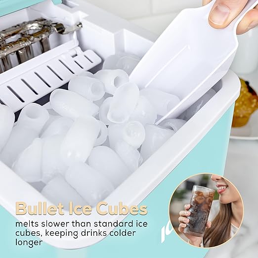 Igloo Automatic Self-Cleaning Portable Electric Countertop Ice Maker Machine with Handle, 26 Pounds in 24 Hours, 9 Ice Cubes Ready in 7 Minutes, with Ice Scoop and Basket