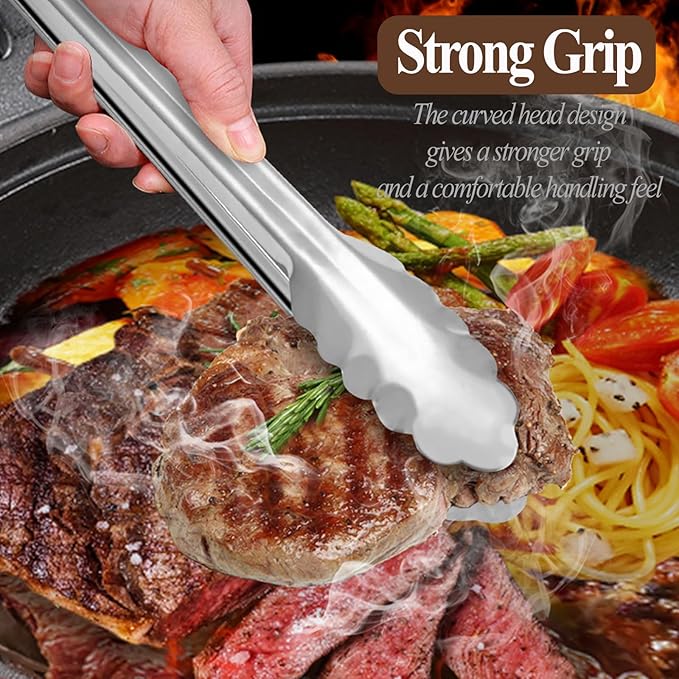 Tongs for Cooking,Mini Tongs Small for Serving Food,4 PCS of 7 Inches
