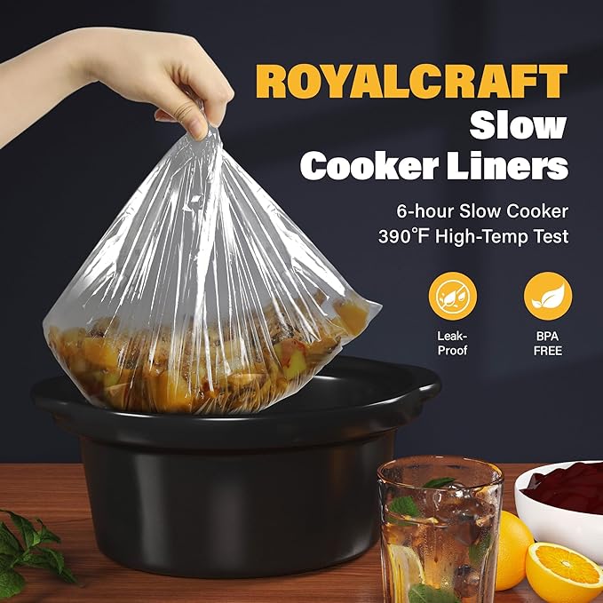 Triple Slow Cooker Buffet Server with 10 Cooking Liners, Adjustable Temperature Settings, Dishwasher Safe, for Parties, Holidays and Entertaining, 3 * 1.5 Quarts Silver
