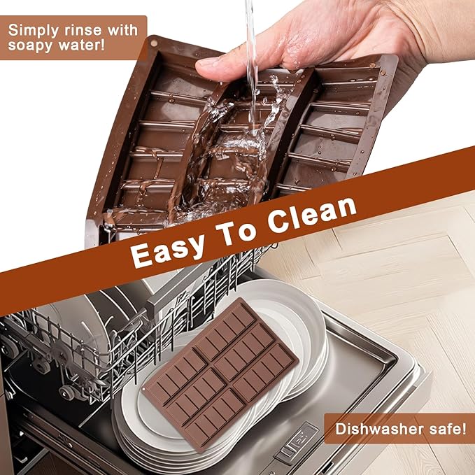 Husfunov Chocolate Bar Mold,Non-Stick Chocolate Molds, 100% Food Grade Silicone Deep Mold for Dubai Pistachio Rod, Candy, Snacks,Knafeh Pistachio Rod and More(5 Snap)