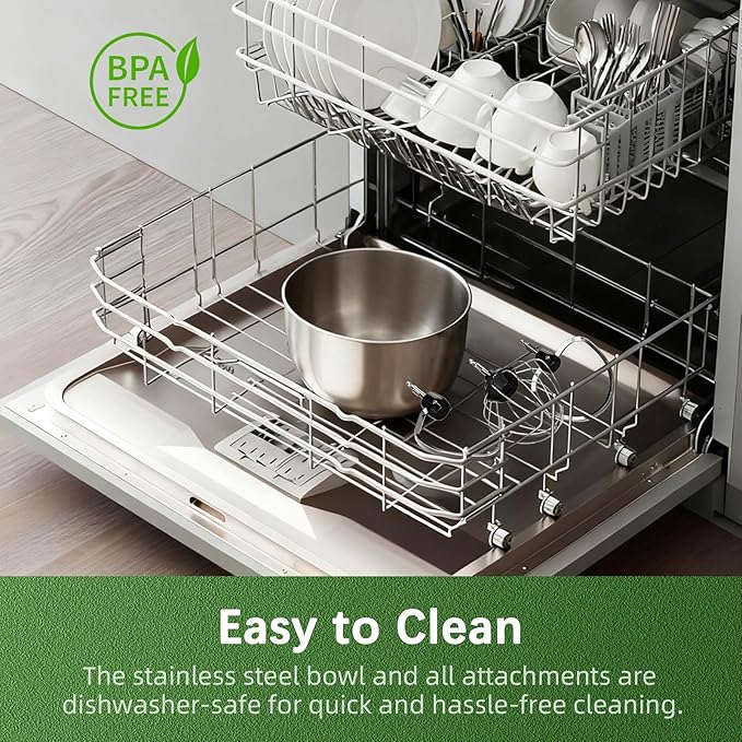 Stand Mixer, Compact & Space-Saving, Stainless Steel Bowl, Unique & Playful Design, Effcient 300W Motor, Dishwasher-Safe Attachments, SM-2549A (Pink)