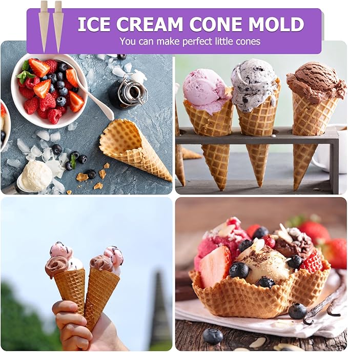 NOLITOY 2pcs Cone Mold Wooden Cream Horn Mold Cannoli Molds for Baking Pastry Molds Cannoli Forms DIY Tools Pizzelle Roller Lady Lock Pastry Horn Acopes Thousand Layer Cake Miss Human Body