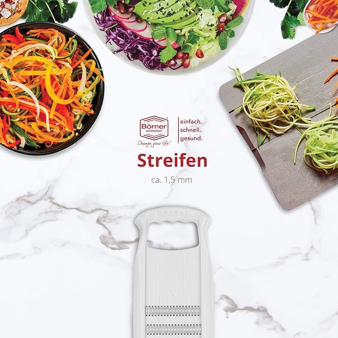 BORNER Roko PowerLine | Vegetable Grater Börner - Quality Made in Germany, Color:White