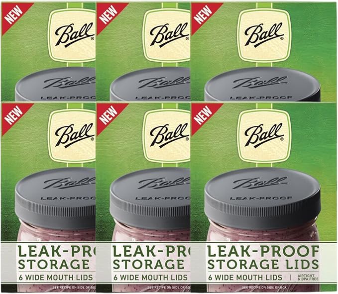 Ball Mason Jar Leak-Proof Lids, Wide Mouth, 6 CT (Pack of 6)