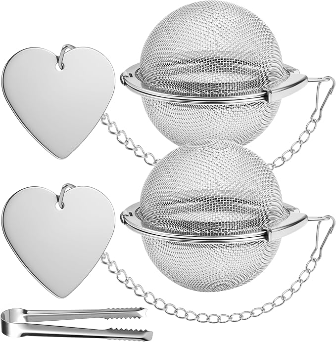Tea Infuser for Loose Leaf Tea 2 Pack – 2" 304 Stainless Steel Tea Strainer Ball with Bonus Tea Scoop Clip – Extra Fine Mesh, Rustproof, Easy to Clean – DIKSEFN