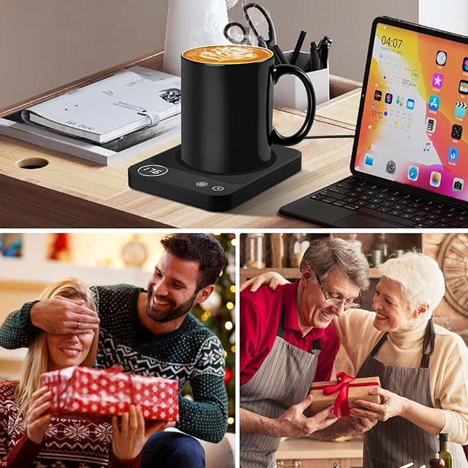 Mug Warmer, Electric Coffee Warmer with 3 Temp Settings, 2-12H Auto-Shutoff Coffee Mug Warmer for Home/Office Desk, Smart Cup Warmer for Milk Tea/Hot Drinks, Candle Warmer Plate (No Cup Included)