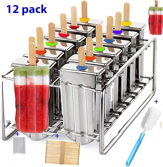 12 cavity mold stainless steel popsicle mold metal ice pop molds bpa free -ice Cream Ice Lolly Popsicle Mold pop molds with wooden sticks-ice pop maker molds popsicle mold stainless steel