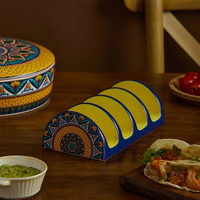 Bico Havana Taco Tuesday Set, Tortilla Warmer and Taco Holder, Microwave and Dishwasher Safe