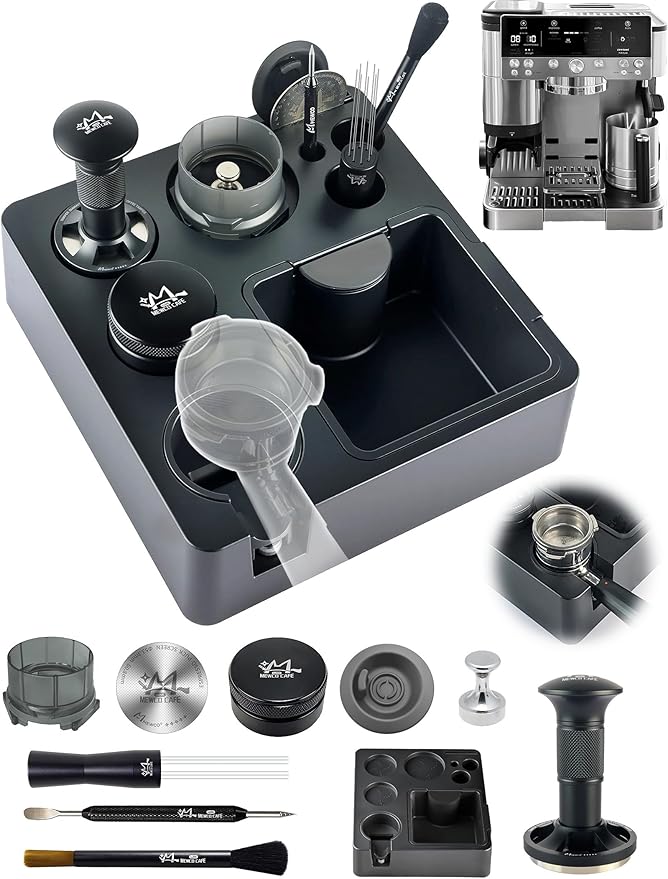 Espresso Accessories Kit for Ninja Luxe Cafe ES601,501,701, 10 Pack Coffee Tools with Feedback Tamper, Distributor,Puck Screen, Dosing Funnel, Cleaning Brushes,latte art,Station,Wdt,Magnet,Clean disk