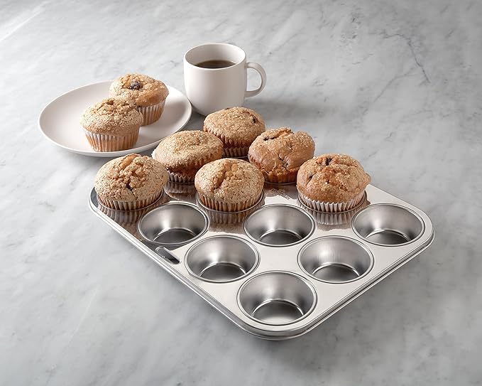 Fox Run Muffin and Cupcake Pan, 12 Standard Cup Stainless Steel Muffin Pan