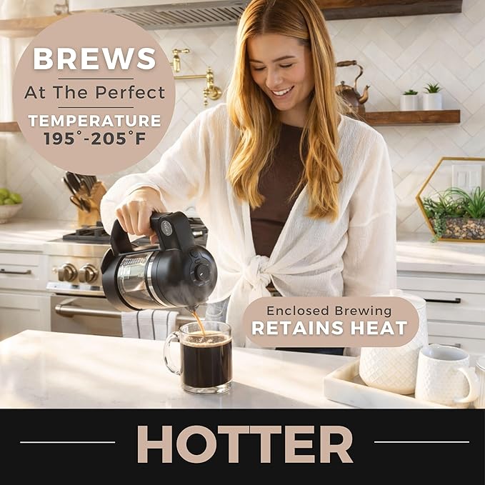 VINCI Micro Café Smallest Single-Serve Glass Coffee Brewer | Compatible with K-Cups, Pods & Ground Coffee | Enclosed & Circle Flow Brewing for Hotter, Richer Flavor | Brews 4oz to 20oz (Black)