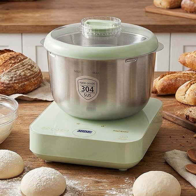 5.2QT Electric Dough Maker with Ferment Function & Weighing Function, Dough Mixer with Stainless Steel Bowl, Household Kitchen Flour Kneading Machine, Face-up Touch Panel, Microcomputer Timing