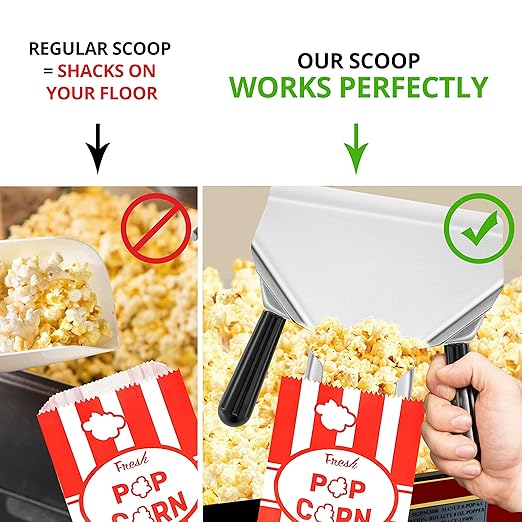 CUSINIUM Double Handle Popcorn Scoop and Dredge Bundle - Metal Popcorn Scooper - French Fry Scoop