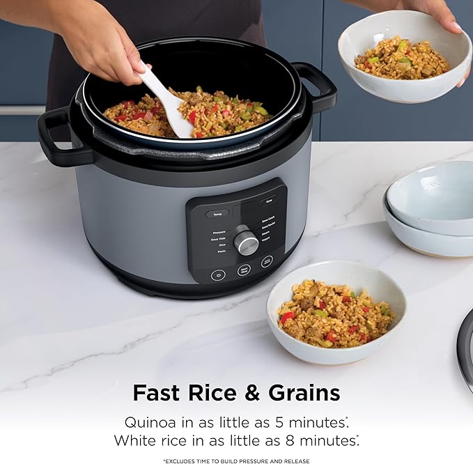 Ninja HyperHeat 9-in-1 6.5-qt Pressure Cooker | Steams, Slow Cooks, Sears, Sautés, Sous Vide, Yogurt & More | With SimpliServe Pot | Powerful 1200-Watt | Stone Purple | PC201SP