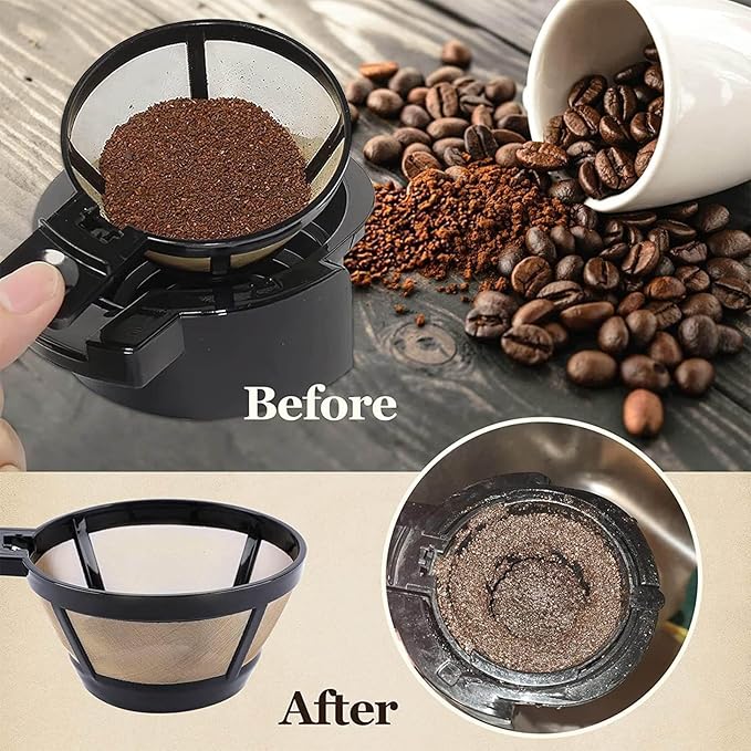 Reusable Single Coffee Filter Baskets 3PC, Coffee Basket Grounds Filters Replacement, Compatible with Hamilton 2-Way Brewer Coffee Maker Filters Models 49980A, 49980Z, 47650, 49933 Accessories Part
