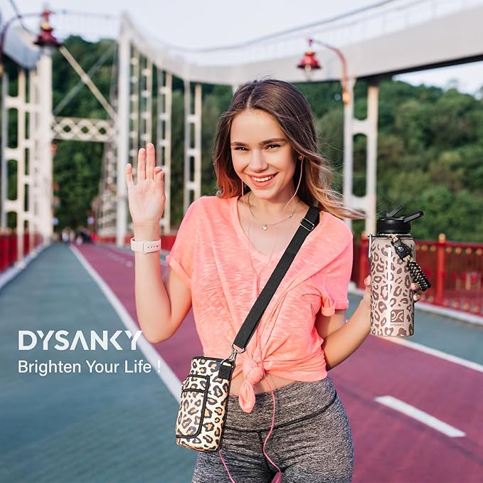 DYSANKY Insulated Water Bottle | Thickened Stainless Steel Vacuum Metal | Portable Sports Water Jug for Gym and Hiking with Straw, Carrier Bag, Handle Strap | BPA-Free 32 oz