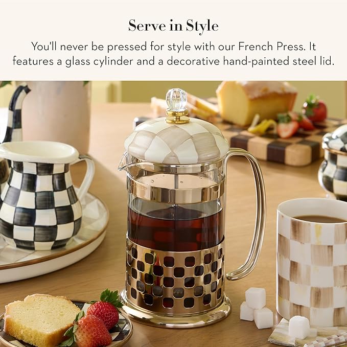 MACKENZIE-CHILDS Mocha Check French Press