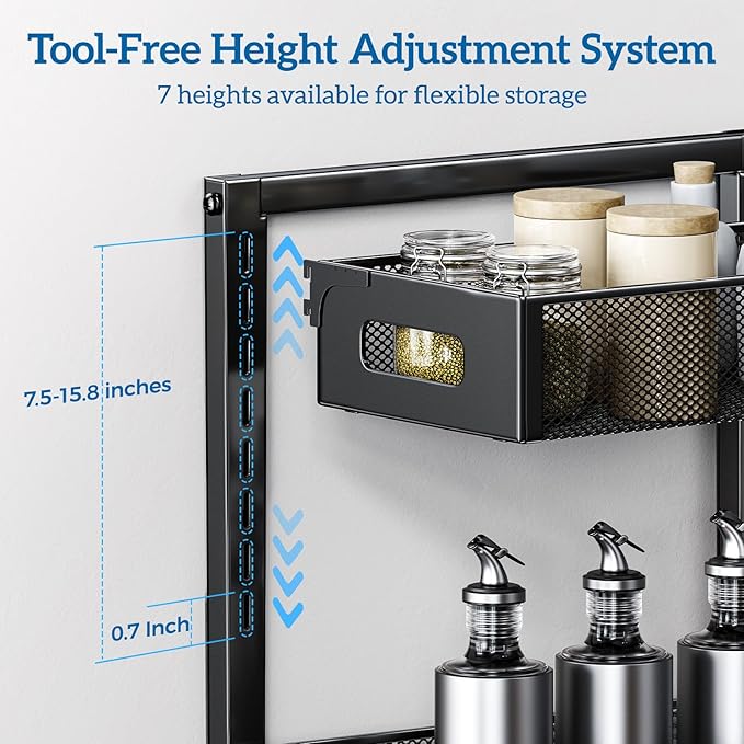 Under Sink Organizer for Bathroom & Kitchen, Under Cabinet Storage Shelf, Bathroom Cabinet Organizer Vanity Drawer Pantry Organization, Multi-Purpose Under Sink Slide Out Storage Shelf