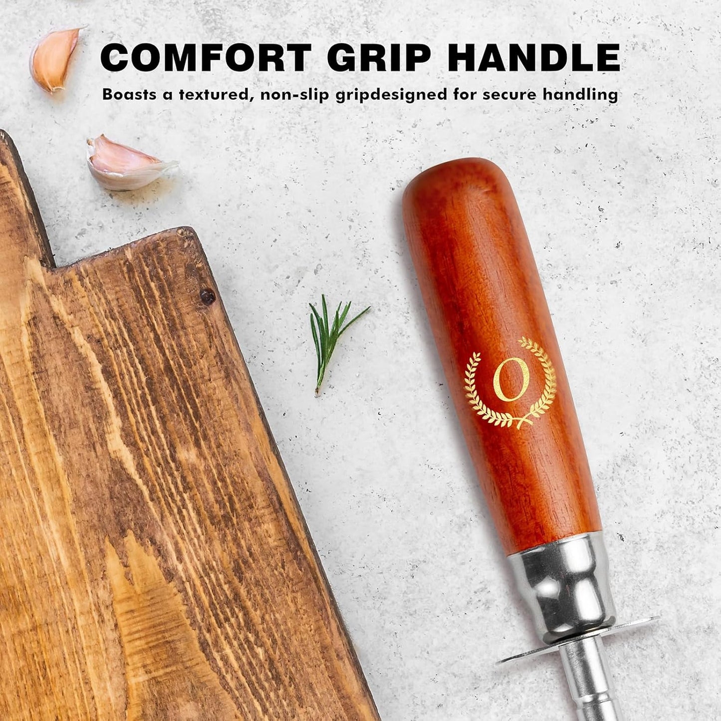 Knife Sharpener Rod, Kitchen Knives Sharpener Carbon Steel Professional Knife Sharpening Steel, Honing Rod with Hanging Holes (13 inches), O