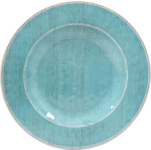 Carlisle FoodService Products Grove Reusable Plastic Plate Salad Plate with Rim for Home and Restaurant, Melamine, 9 Inches, Aqua