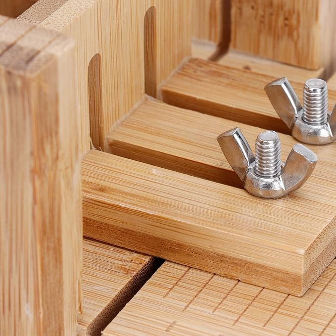 Bamboo Soap Cutter Mold - DIY Soap Cutting Tool for Homemade Soaps - Practical Soap Cutter and Mold for Soap Making Supplies - Bread and Food Loaf Slicers