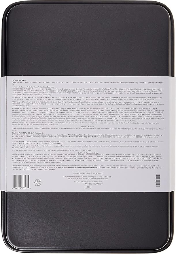Cuisinart AMB-15BS 15-Inch Chef's Classic Nonstick Bakeware Baking Sheet, Silver