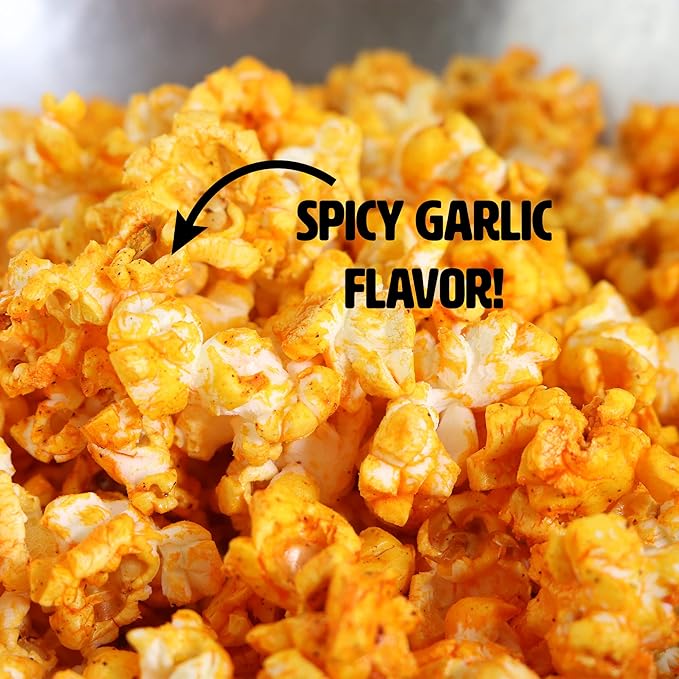 Popcorn from Hell 6 Bags - Ultimate Spicy GARLIC Gourmet Popcorn Gift - Makes a Great Movie Theater Popcorn or Snack Food for Movie Night