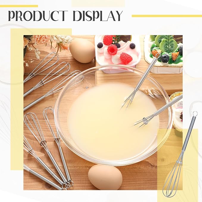 Baderke 50 Pcs 6 Inch Mini Whisk Bulk Small Whisks for Cooking 304 Stainless Steel Tiny Whisk for Baking, Whipping, Beating Eggs, Mixing Sauces, Blending Ingredients