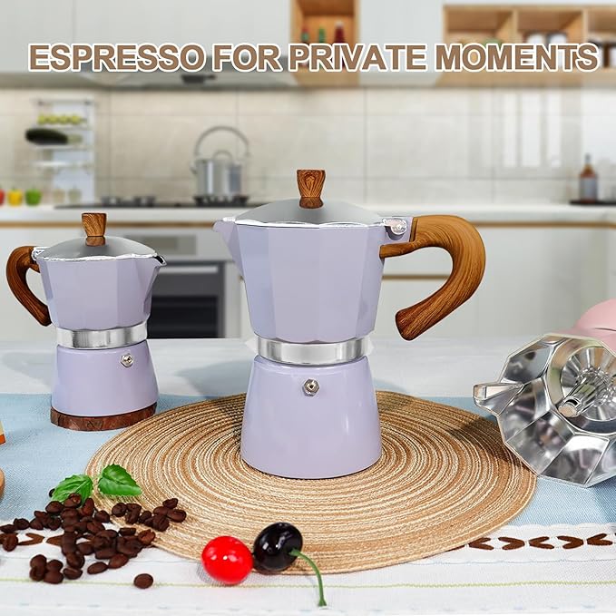 Aluminum 12 Cup 600ml Moka Pot Express Coffee Maker Stovetop Espresso Colorful Coffeemaker Italian Classic Style Brewing Greca Cafe Mocha Machine for Cafeteras Lover Camping Travel and Home Use 20oz