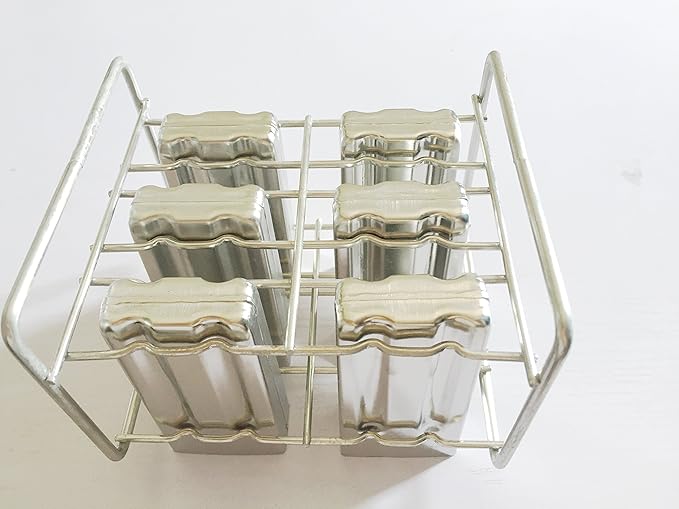 Stainless Steel Popsicle Molds and Rack - BPA Free Ice Pop Maker with Wooden Sticks