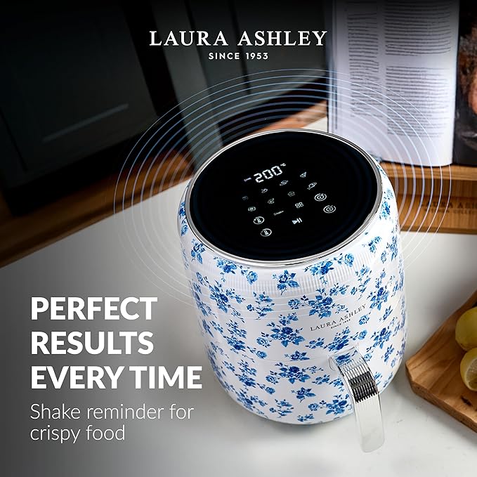 Laura Ashley Digital 9-in-1 Large Air Fryer 4.75 Quarts | Beautiful Air Fryer with China Rose Floral Print | Compact Airfryer with Rapid Air Technology for Healthy & Energy-Efficient Cooking