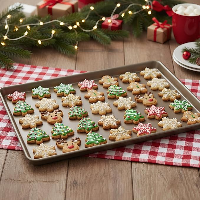Nicunom Set of 2 Sheet Cake Pan, 11.8" x 17.5" Cookie Sheet, Nonstick Baking Sheet Pans Bakeware Toaster Oven Baking Trays Set, Perfect Cookie Sheet for Baking and Roasting, Commercial Or Home Use
