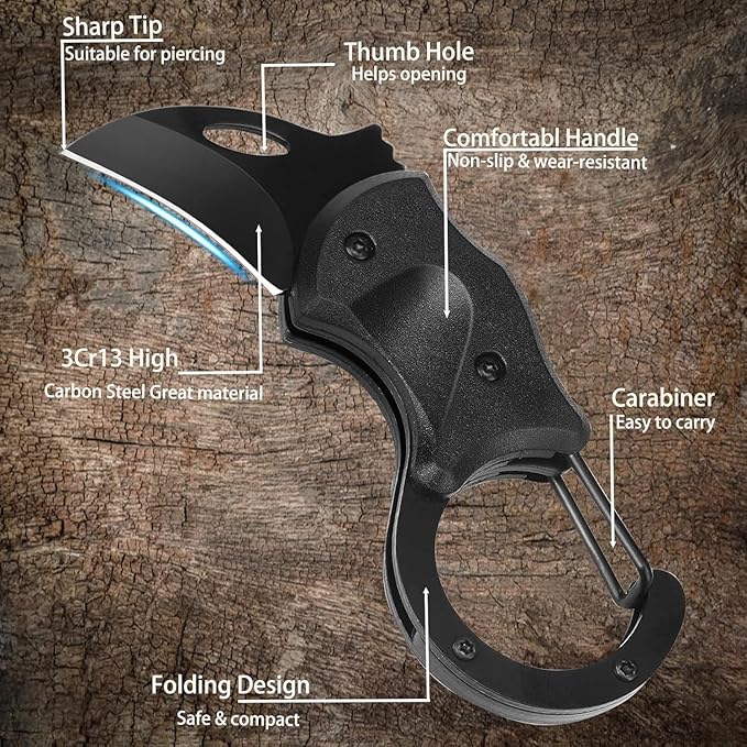 Small Pocket Knife, Mini Folding Knives EDC Cool Gadgets with 1.34inch Stainless Steel Blade for Everyday Carry, Gifts for Men Dad Husband, Stocking Stuffers Gifts for Him and Her