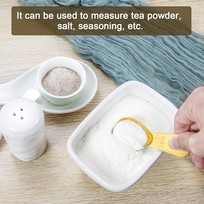 Safring Stainless steel coffee scoop 2-piece set (1 tbsp, 2 tbsp) durable Tablespoon, ergonomic measuring spoon, Suitable for small and large jars，short-handled spoon (Gold)
