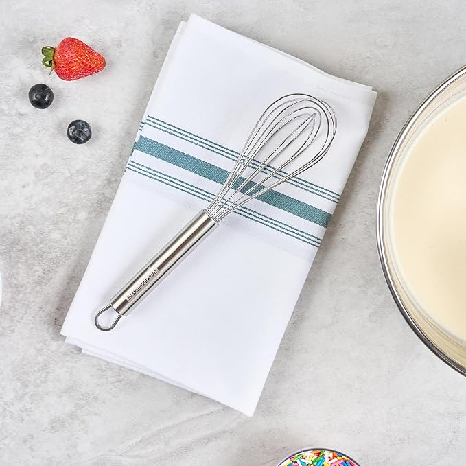 Restaurantware-German Standard 8.5 Inch French Whisk, 1 Dishwashable Kitchen Wire Whisk - Ergonomic Handle, Durable, Stainless Steel French Whip, For Blending, Stirring, Mixing Of Ingredients