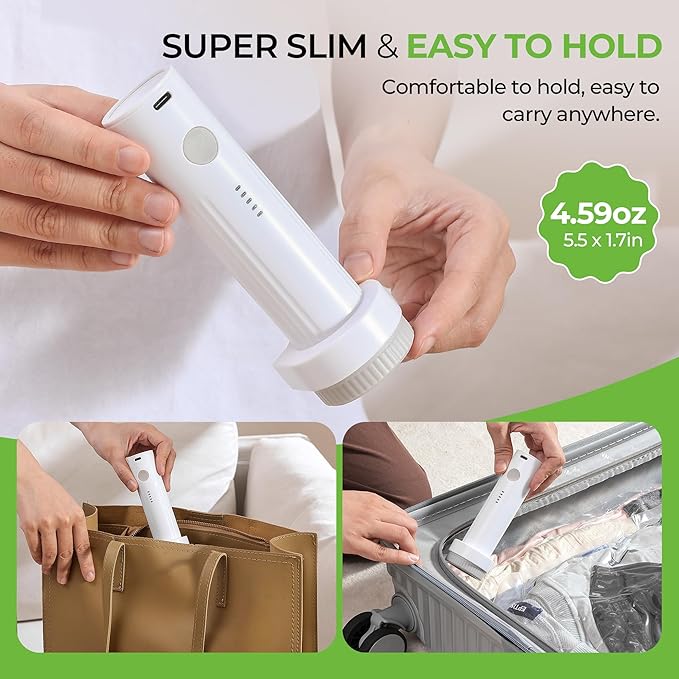 Vacuum Storage Bags for Travel - 15 Pack Compression Packing with Wireless Electric Pump for Luggage Vacuum Seal Bags for Clothes Suitcase Space Saver Organizer 5 XSmall/5 Small/5 Medium