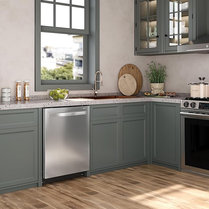 24" Built-in Dishwasher, Stainless Steel Dishwasher Machine with Adjustable Racks, 14–16 Place Settings Large Capacity Dish Washer, 8 Wash Programs, Energy Star Certified, Sliver